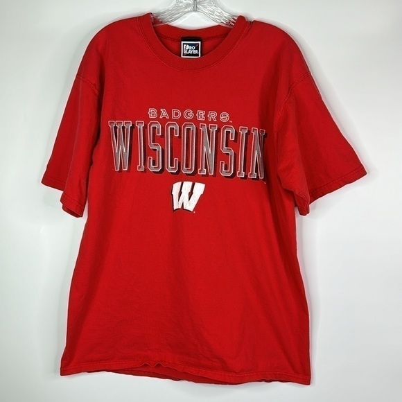 Vintage Pro Player Wisconsin Badgers Red Short Sleeve Tshirt Size Large - Picture 1 of 10